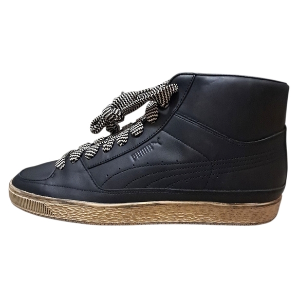 Puma x Rhuigi Suede Mid Black Tan Leather Sneaker Men’s 12 - Picture 11 of 16